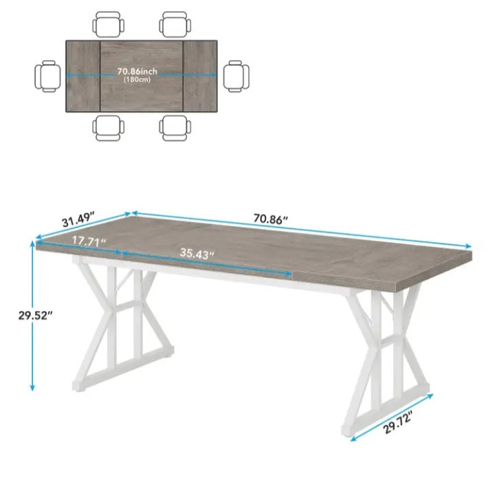 Table ou bureau de 70.8 pouces à dessus en bois d'ingénierie