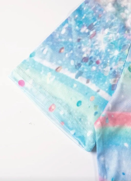 T-shirt arc-en-ciel avec brillants