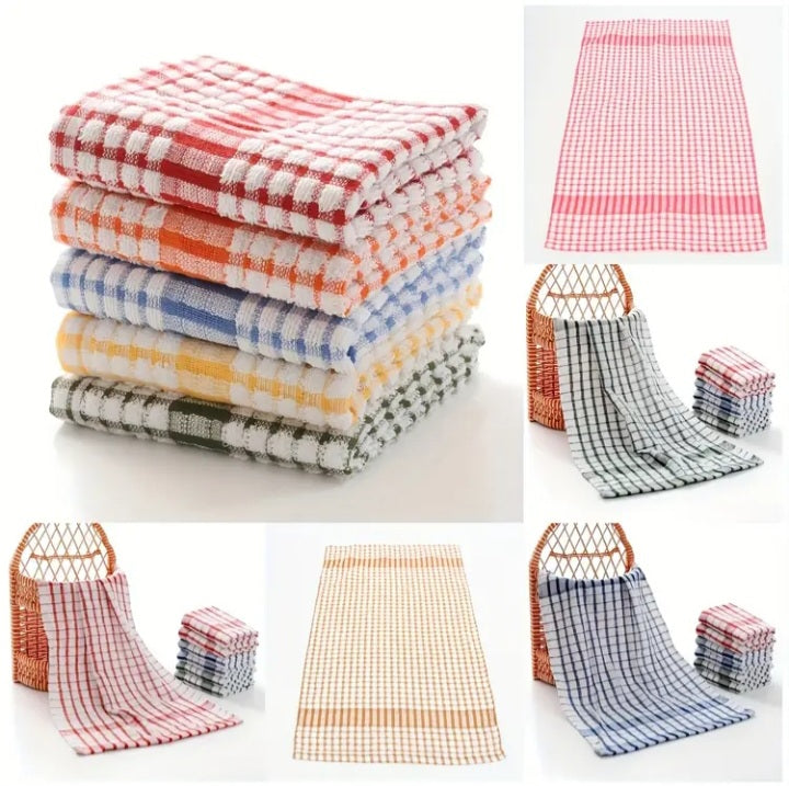 Lot de 5 linges à vaisselle à carreaux