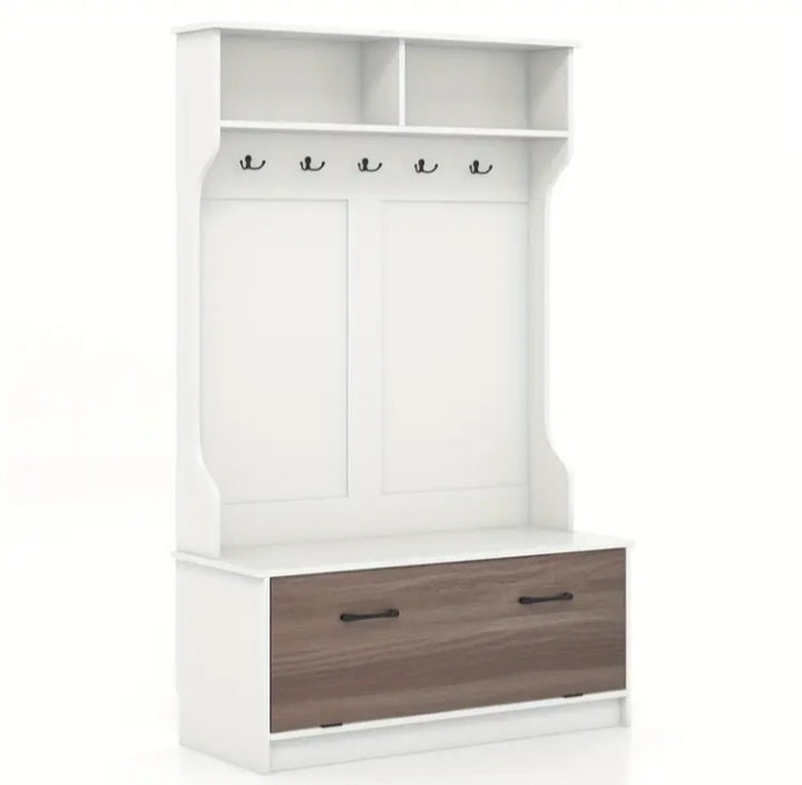 Banc d'entrée multifonctionnel avec rangement fermé