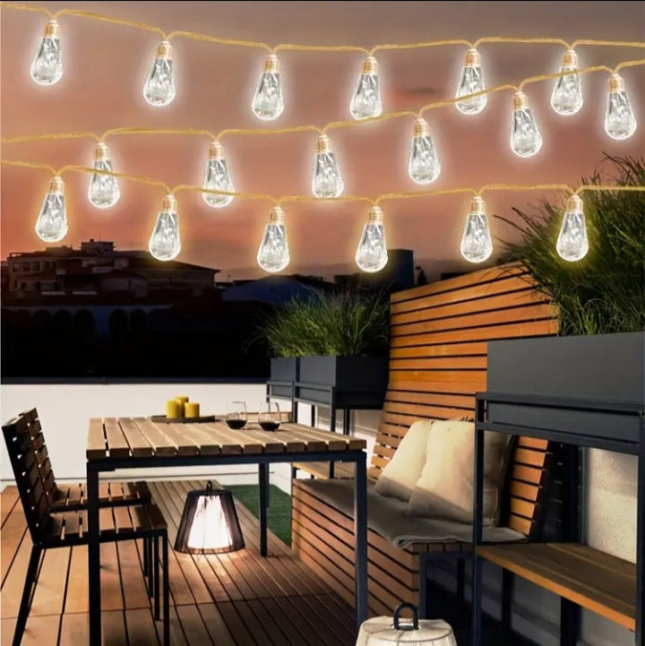 Guirlande solaire retro de 16 ampoules sur 7.6 m