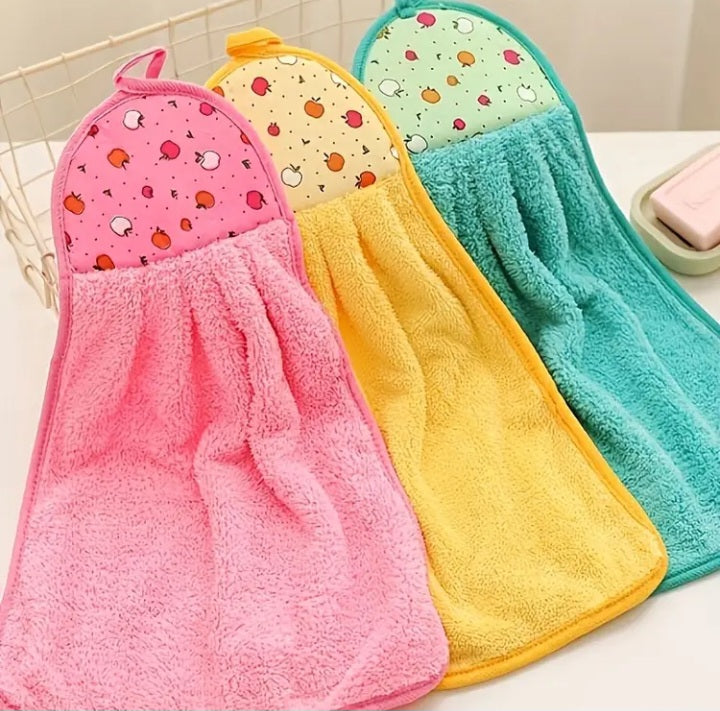 Ensemble de 3 serviettes à main à motif fruits (couleurs aléatoires)