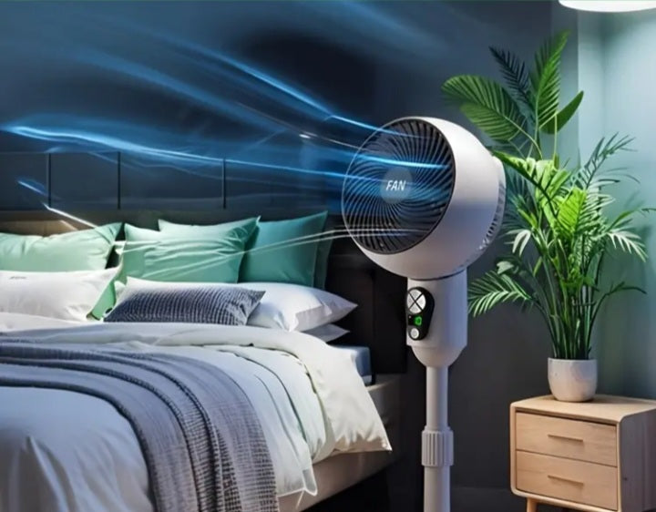 Ventilateur sur pied à alimentation USB avec télécommande