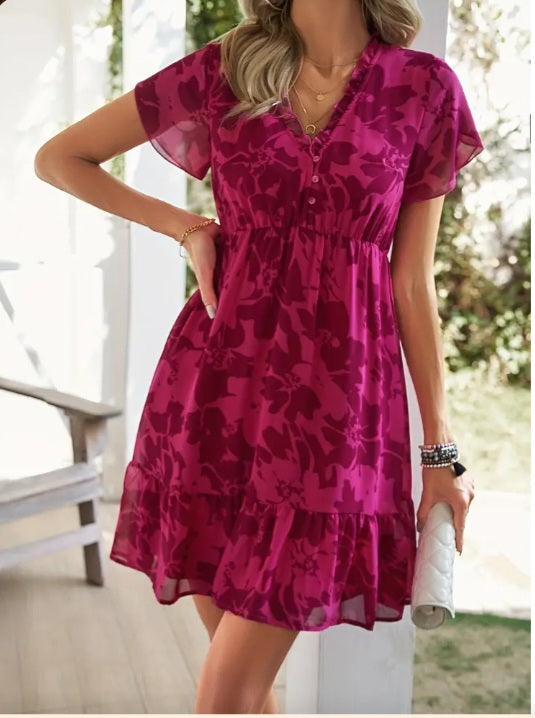 Robe trapèze à imprimé floral