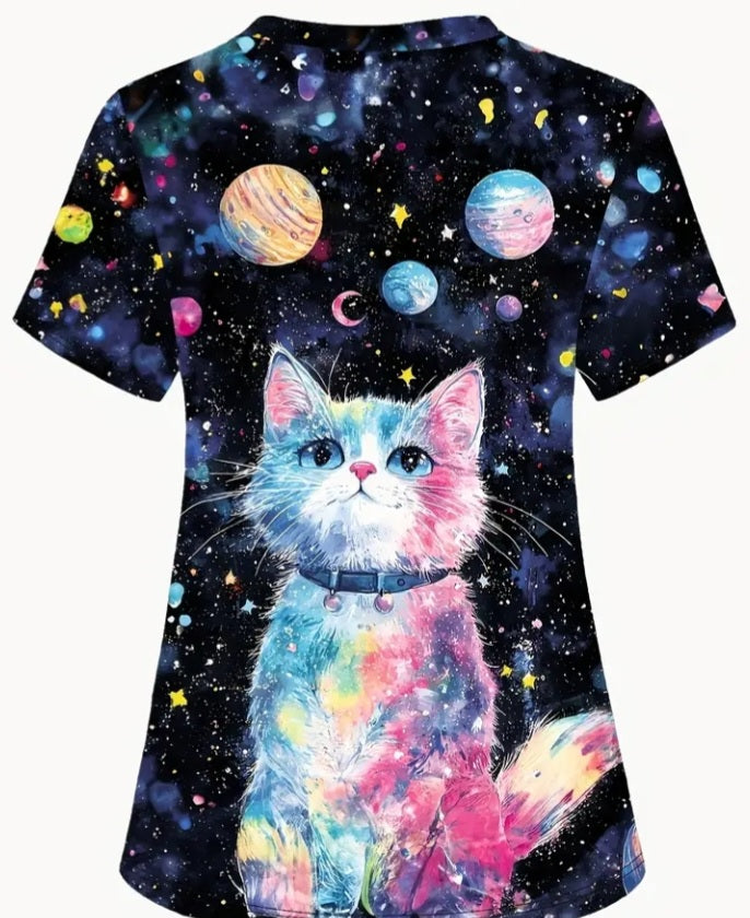 Haut d'uniforme Chat cosmique