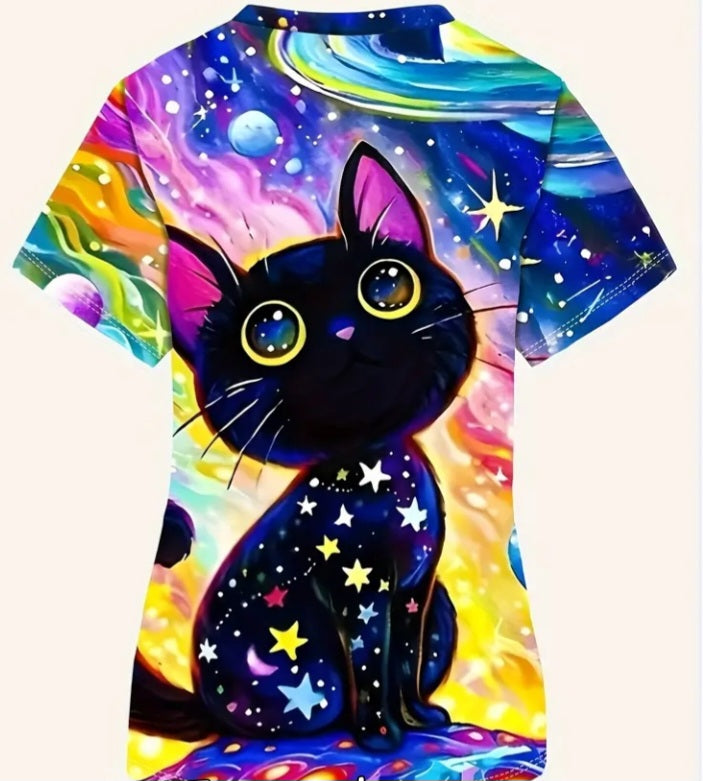 Haut d'uniforme Chat dans les étoiles