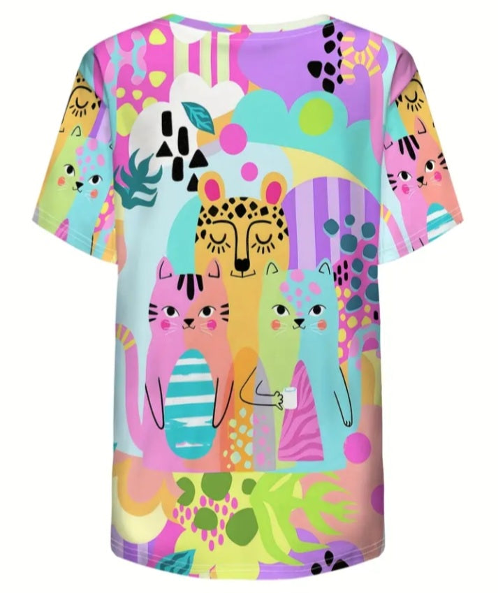 Haut d'uniforme coloré Petits Félins