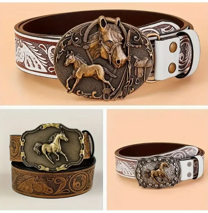 Ceinture avec boucles de chevaux