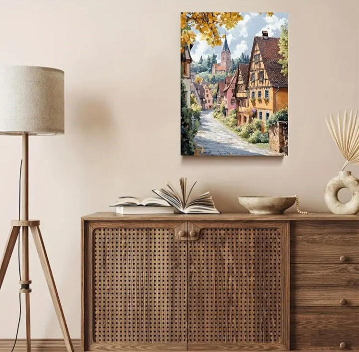 Impression d'art Village allemand 12 x 16 po.