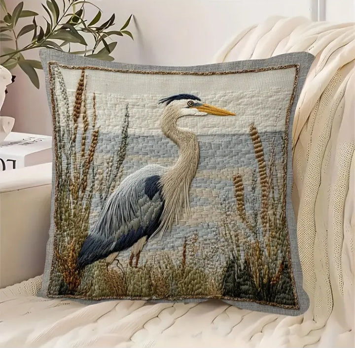 Housse de coussin en polyester brodée