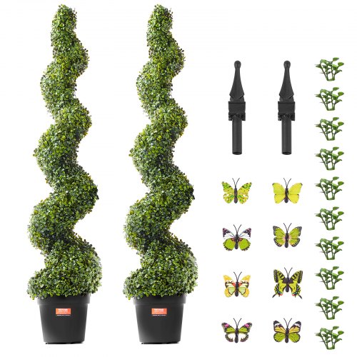 2 topiaires spirales artificielles de 5 pieds de hauteur