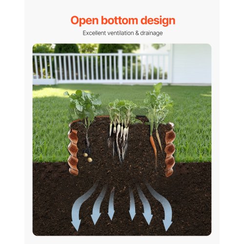 3 boîtes de jardin rondes en acier galvanisé