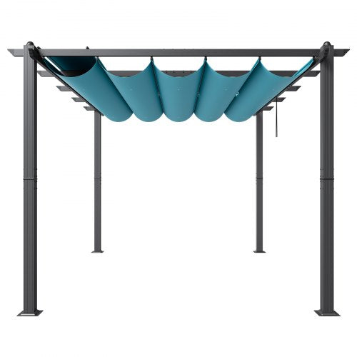 Pergola rétractable 10 x 13 pieds bleu lagon
