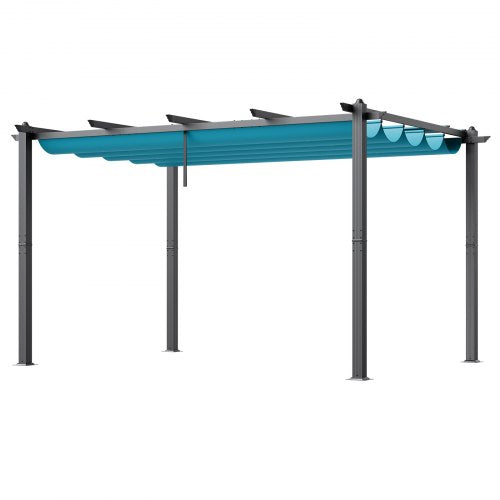 Pergola rétractable 10 x 13 pieds bleu lagon
