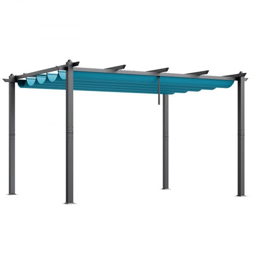 Pergola rétractable 10 x 13 pieds bleu lagon