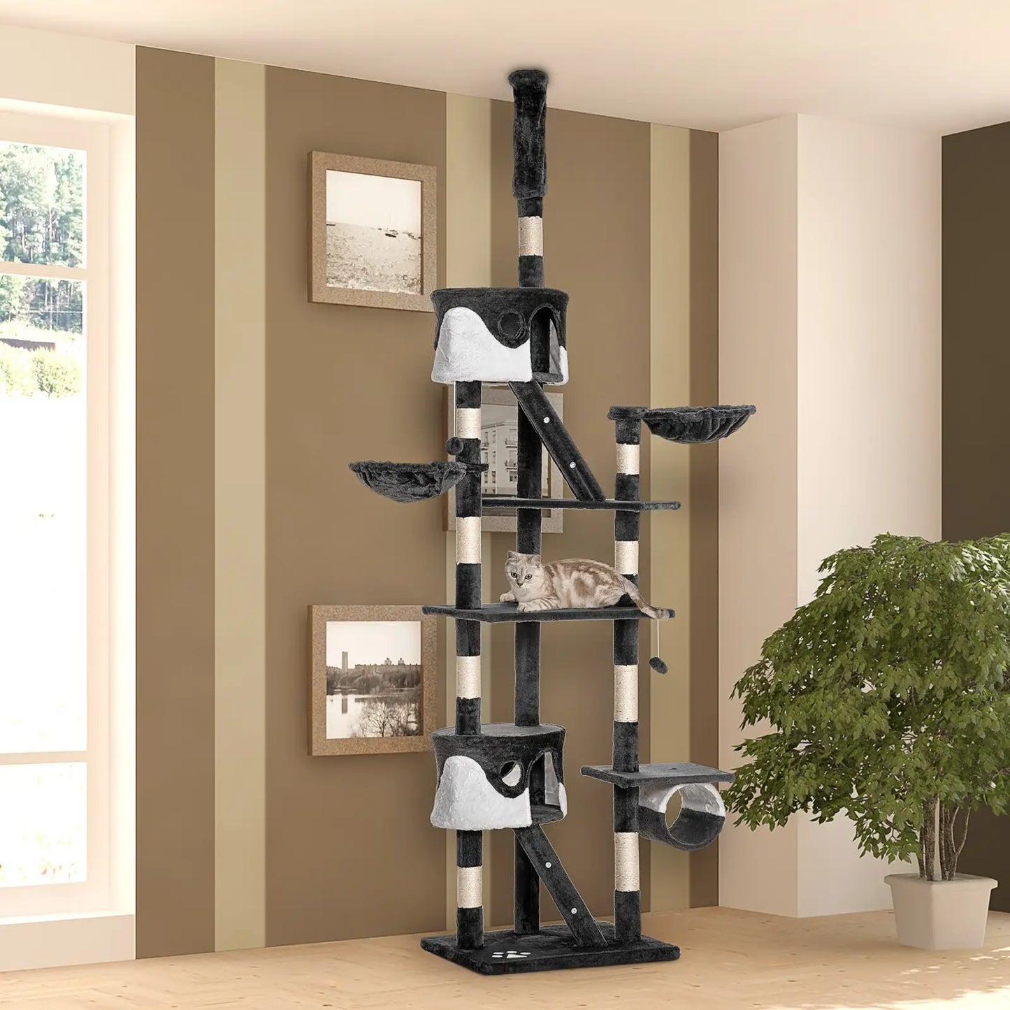 Arbre à chat géant deluxe de 94-102 pouces