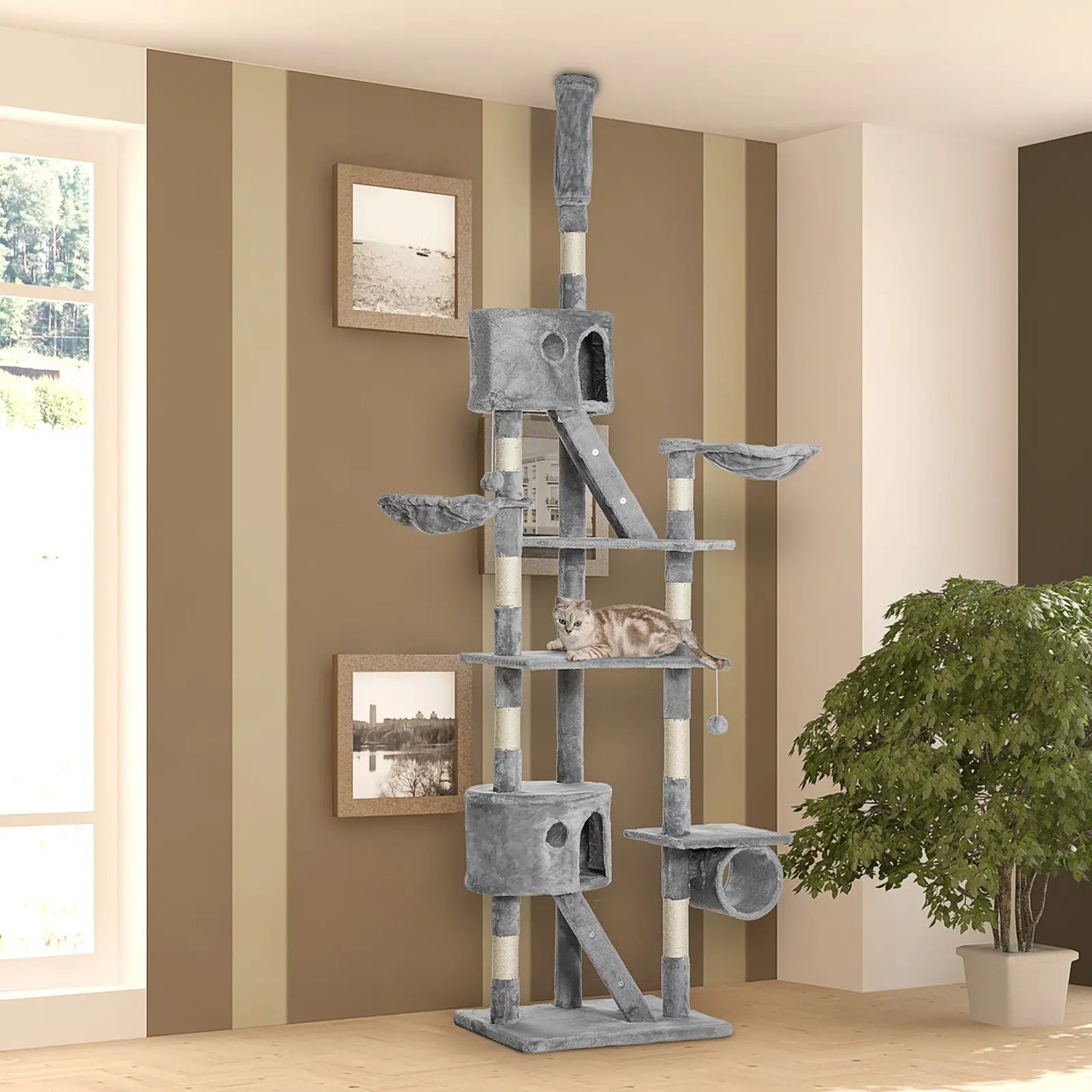 Arbre à chat géant deluxe de 94-102 pouces