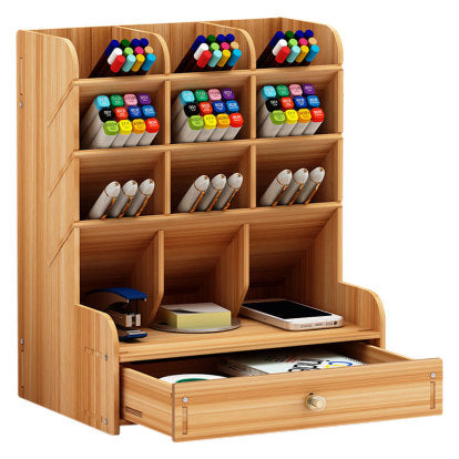 Organiseur de bureau en bois