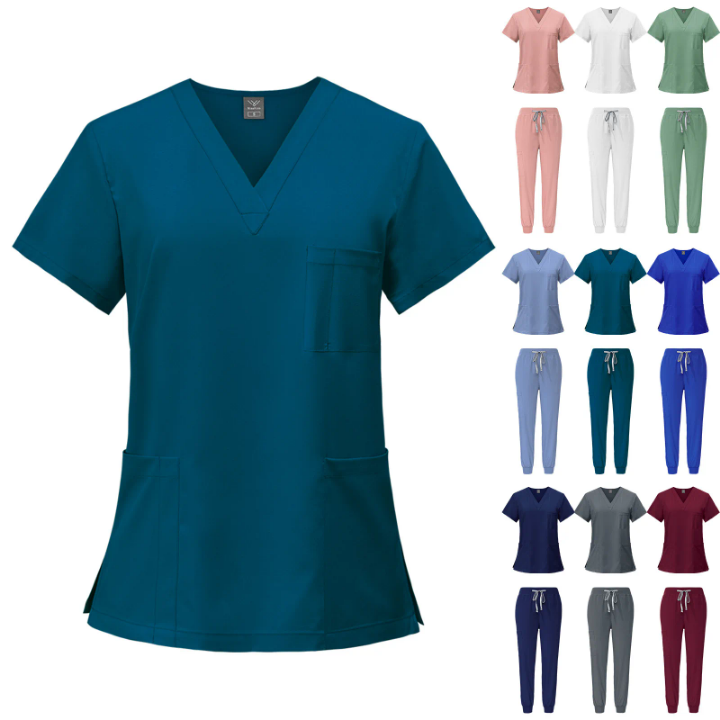 Uniforme de soins de santé 2 pièces unisexe avec pantalon jogger