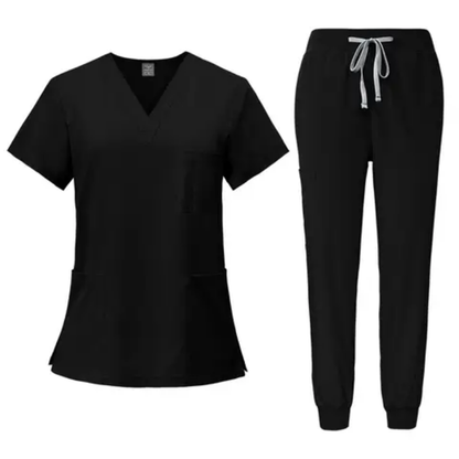 Uniforme de soins de santé 2 pièces unisexe avec pantalon jogger