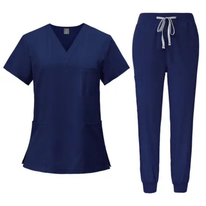 Uniforme de soins de santé 2 pièces unisexe avec pantalon jogger