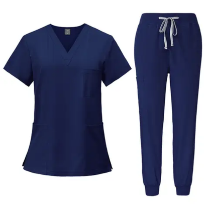 Uniforme de soins de santé 2 pièces unisexe avec pantalon jogger