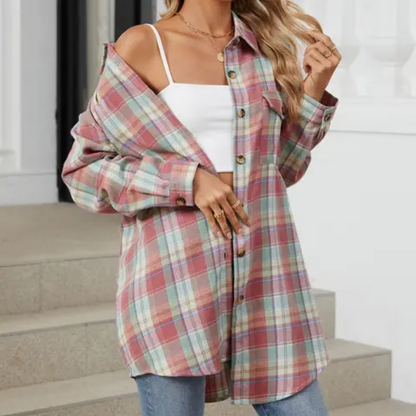 Chemise à carreaux pour dames