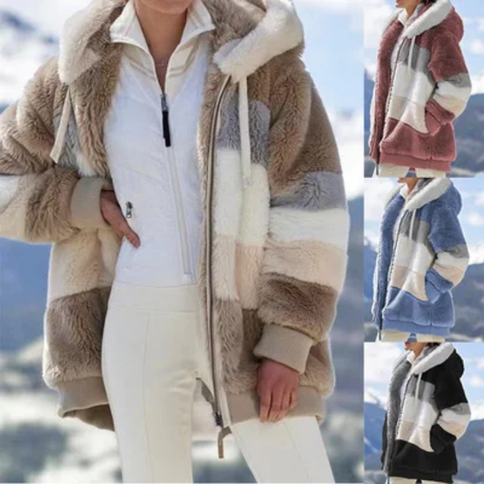 Manteau chaud en peluche à zip