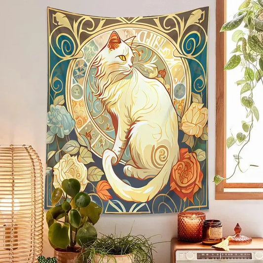 Tapisserie murale Chat blanc