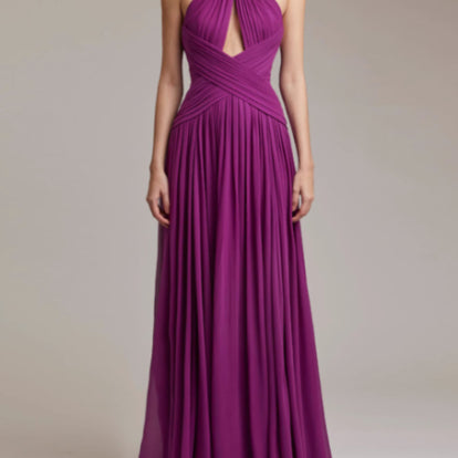 Robe magenta à voiles flatteurs