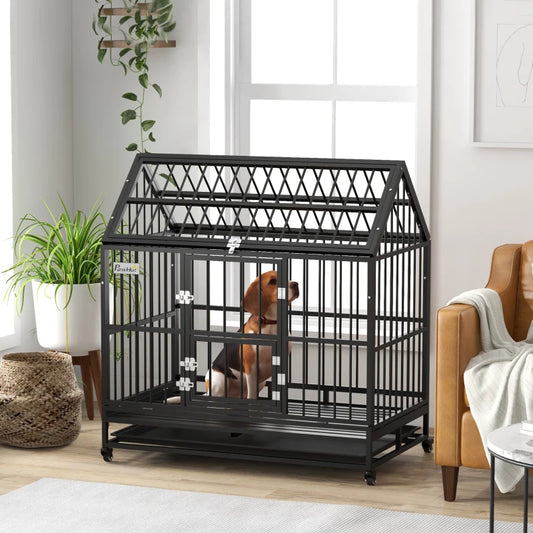 Maison pour grands chiens en acier Pawhut