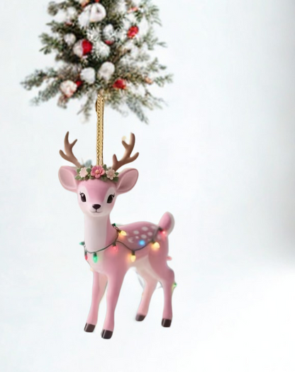 Décoration d’arbre Faon rose 2D