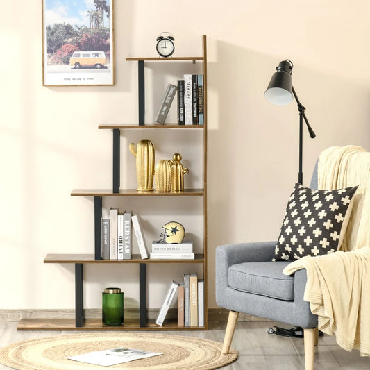 Bibliothèque à 5 tablettes de style industriel