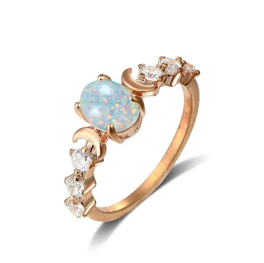 Bague céleste sertie de pierres semi-précieuses