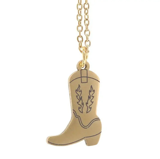 Pendentif botte de cowboy sur chaine