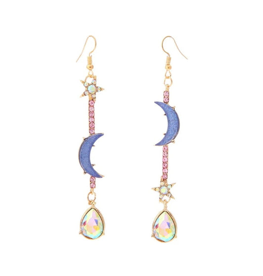 Boucles d'oreilles Lune et étoile