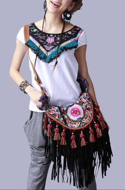 Sac messager à motif ethnique