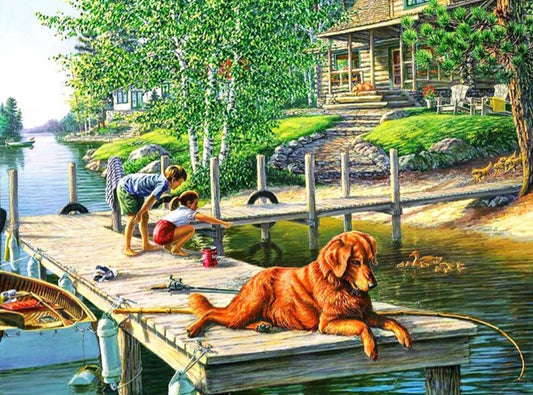 Peinture au diamant "Souvenirs d'enfance"