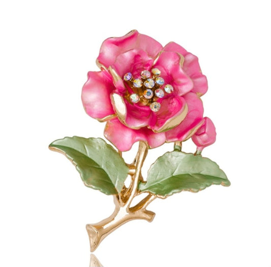 Broche pivoine en rose ou violet