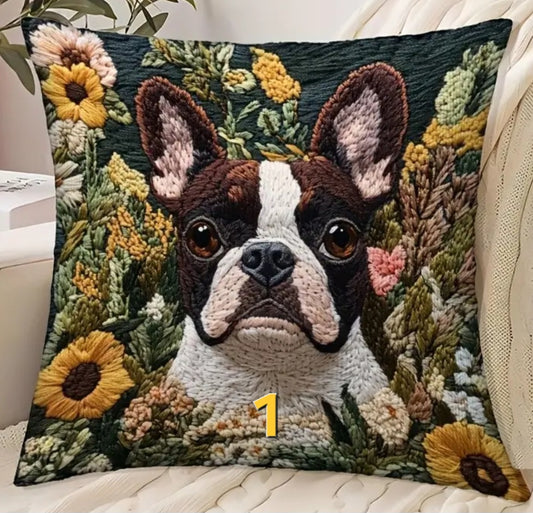 Housse de coussin 18 x 18 pouces à motif chien