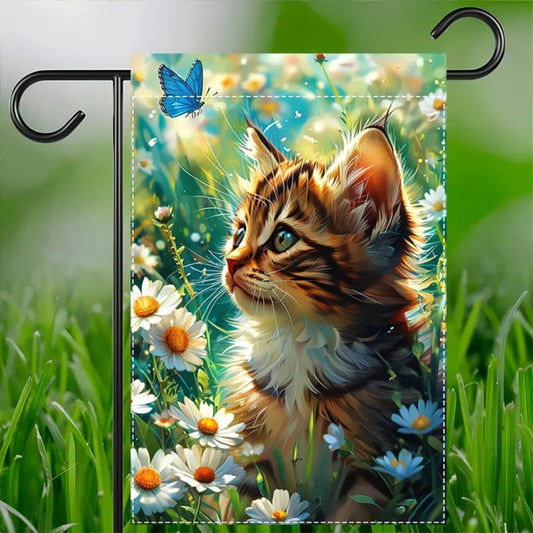 Drapeau de jardin Chaton 12 x 18 pouces