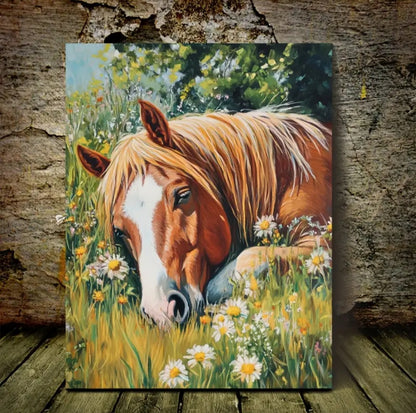 Toile encadrée rustique Cheval