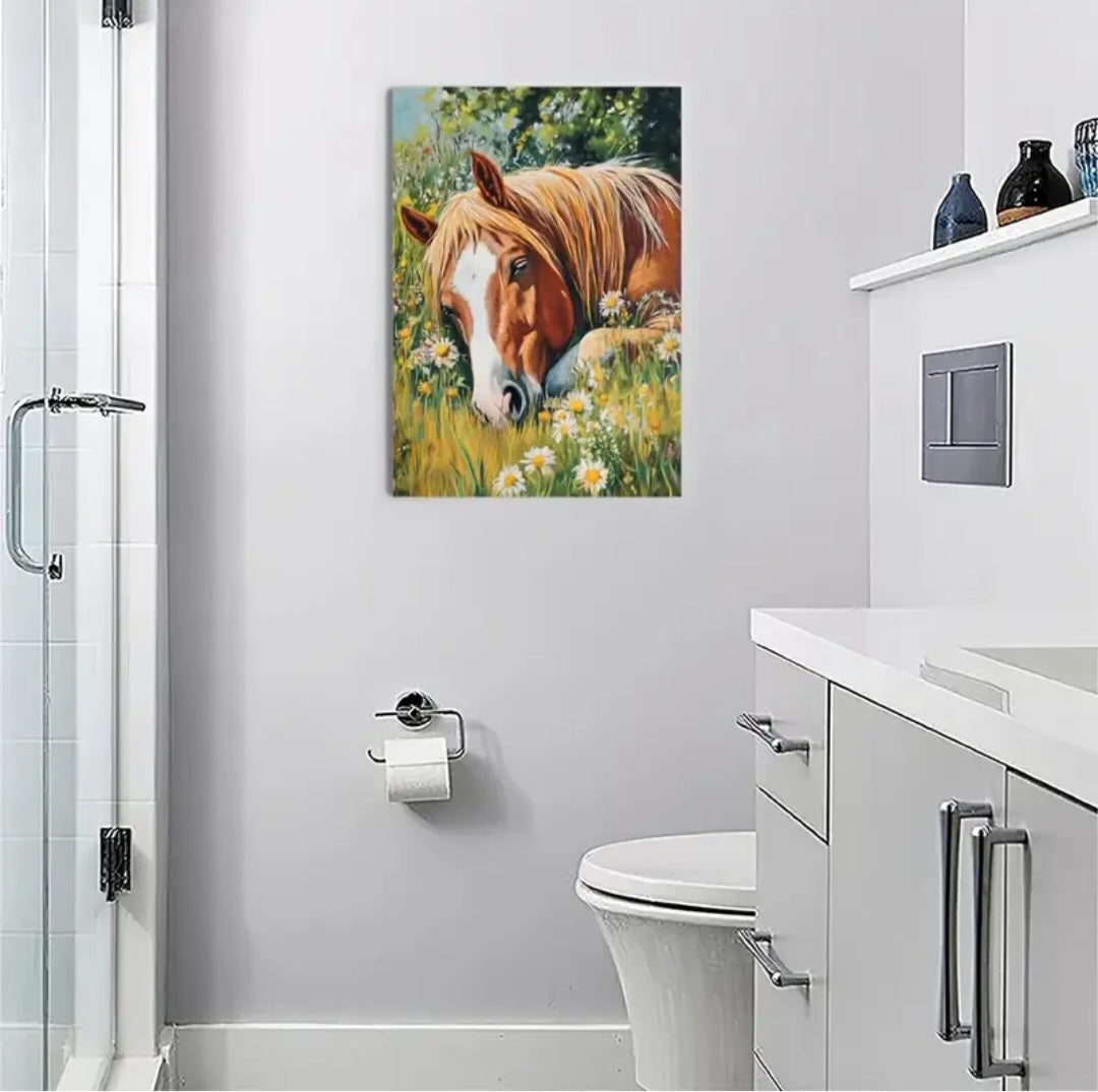 Toile encadrée rustique Cheval