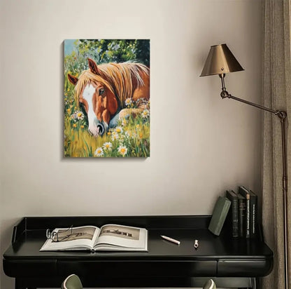 Toile encadrée rustique Cheval