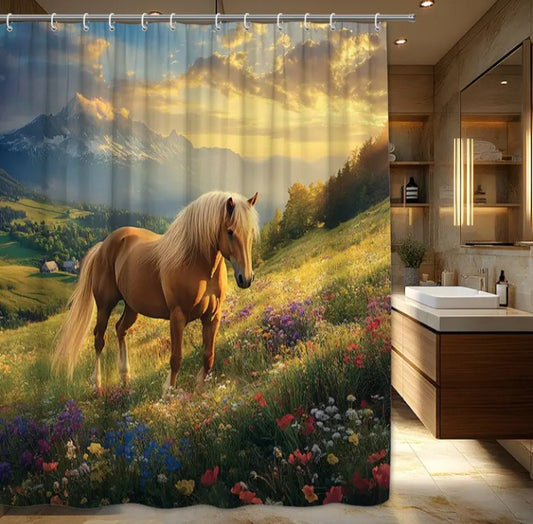 Rideau de douche Cheval sauvage