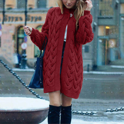 Pull-manteau long à torsades