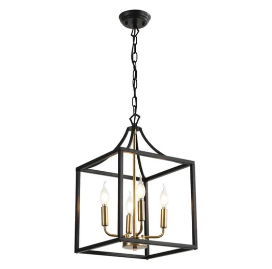 Lustre traditionnel de style ferme antique à 4 ampoules