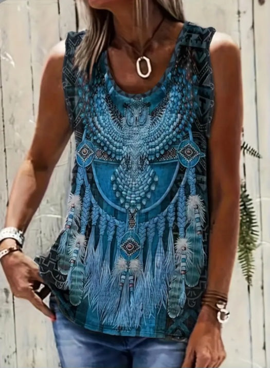 Camisole imprimée à motif Chouette