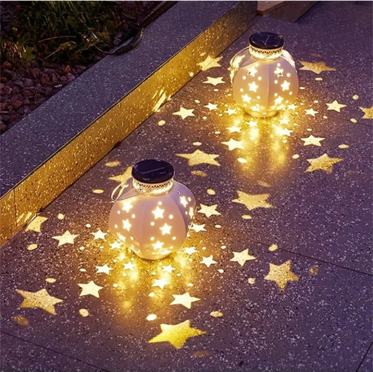 Lampe solaire à projecteur d'étoiles