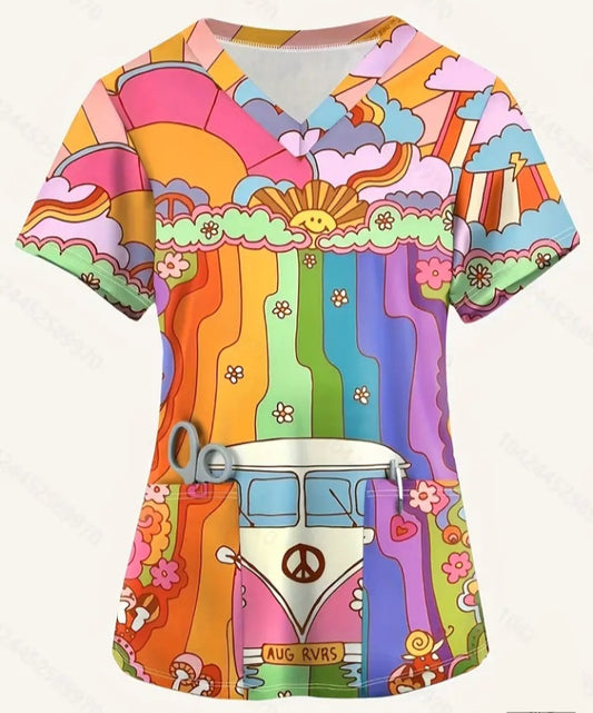 Haut d'uniforme Flower Power